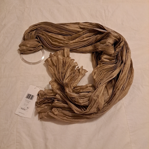 Eileen Fisher Accessories - NWT Eileen Fisher Scrunch Silk Scarf  In Biscu Beige